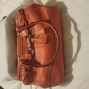 Coach Hampton Pebble Leather Satchel/Braided Tassel